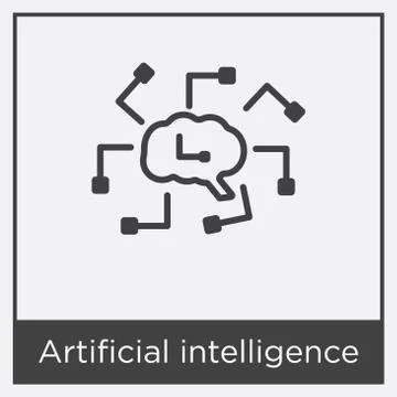 Artificial intelligence icon isolated on white background Free Stock Illustration