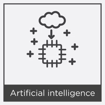 Artificial intelligence icon isolated on white background Free Stock Illustration