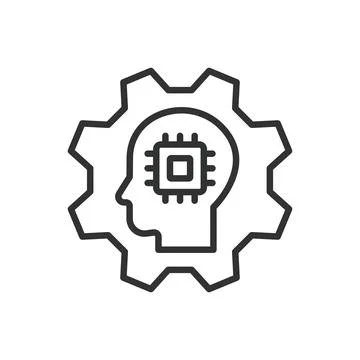 Artificial Intelligence, icon in line design. AI, machine learning, neural Stock Illustration