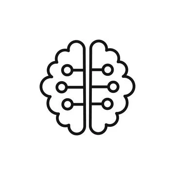 Artificial intelligence icon logo sign vector outline Stock Illustration