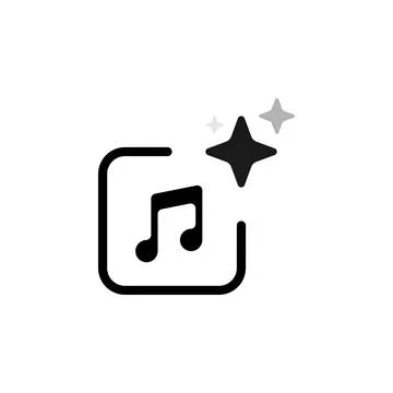 Artificial intelligence icon for music creation. AI icon with three stars for Stockillustratie