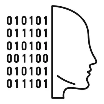 Artificial intelligence icon, outline style Stock Illustration