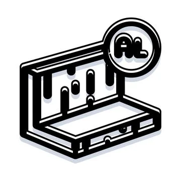 Artificial intelligence icon showing laptop and ai symbol Stock-Illustration