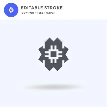 Artificial Intelligence icon vector, filled flat sign, solid pictogram isolat Stock Illustration