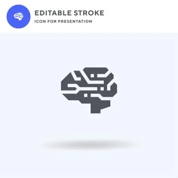 Artificial Intelligence icon vector, filled flat sign, solid pictogram isolat 库存插图