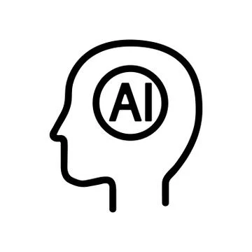 Artificial intelligence icon vector. Isolated contour symbol illustration 스톡 일러스트