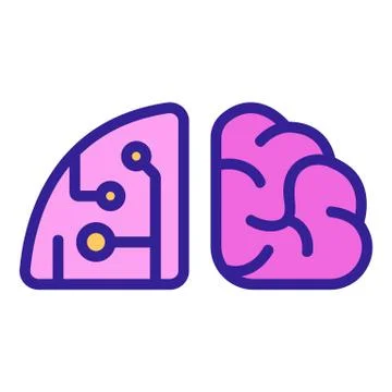 Artificial intelligence icon vector. Isolated contour symbol illustration 스톡 일러스트
