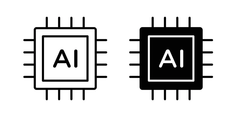 Artificial intelligence icon for web projects Stock Illustration