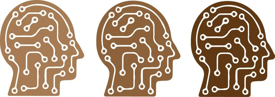 Artificial intelligence icon on white background 스톡 일러스트
