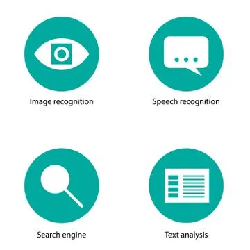 Artificial intelligence icons - cognitive services Stock-Illustration
