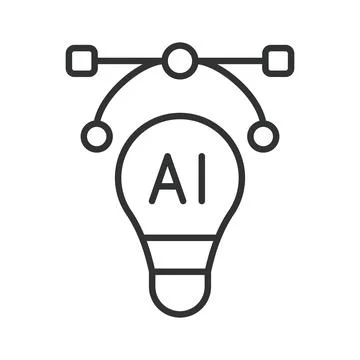Artificial intelligence idea and design tool, icon in line design. AI, machine Stock Illustration