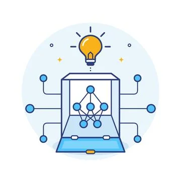 Artificial Intelligence Idea Machine Learning Data Processing Concept Illustration