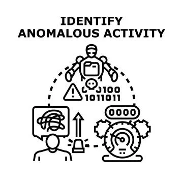 Artificial intelligence identifying anomalous data activity Illustrazione stock
