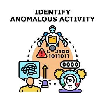 Artificial intelligence identifying anomalous data activity Stock Illustration