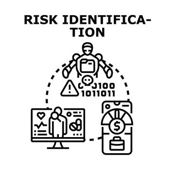 Artificial intelligence identifying digital health and financial risks Stockillustratie