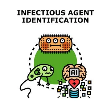 Artificial intelligence identifying infectious agents concept Illustrazione stock