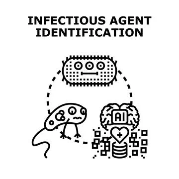 Artificial intelligence identifying infectious agents concept Stock Illustration