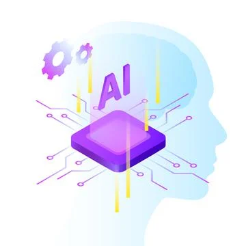 Artificial intelligence Illustration. AI Creative Design Stock Illustration