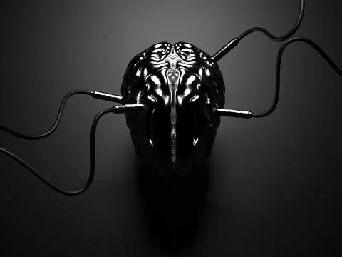 Artificial Intelligence. image of the brain with different dachiks connected  Stock Photos