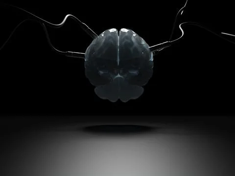 Artificial Intelligence. image of the brain with different dachiks connected  写真素材