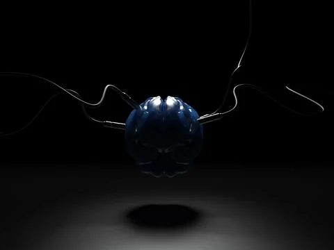 Artificial Intelligence. image of the brain with different dachiks connected  Foto stock