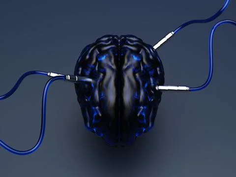 Artificial Intelligence. image of the brain with different dachiks connected  Stock Photos