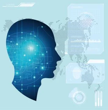 Artificial intelligence image,ai chip brain,computer vector Illustrazione stock