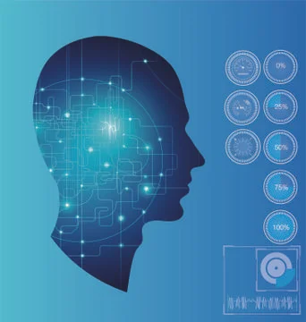 Artificial intelligence image,ai chip brain,computer vector Stock Illustration