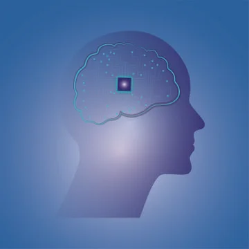 Artificial intelligence image,ai chip brain,computer vector Illustrazione stock