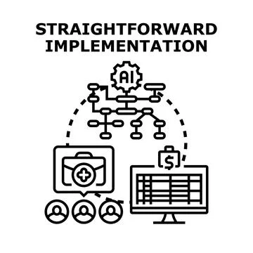 Artificial intelligence implementation process and business strategy Stock Illustration