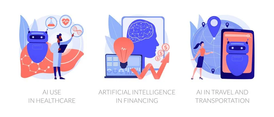 Artificial intelligence implementation vector concept metaphors. Stock Illustration