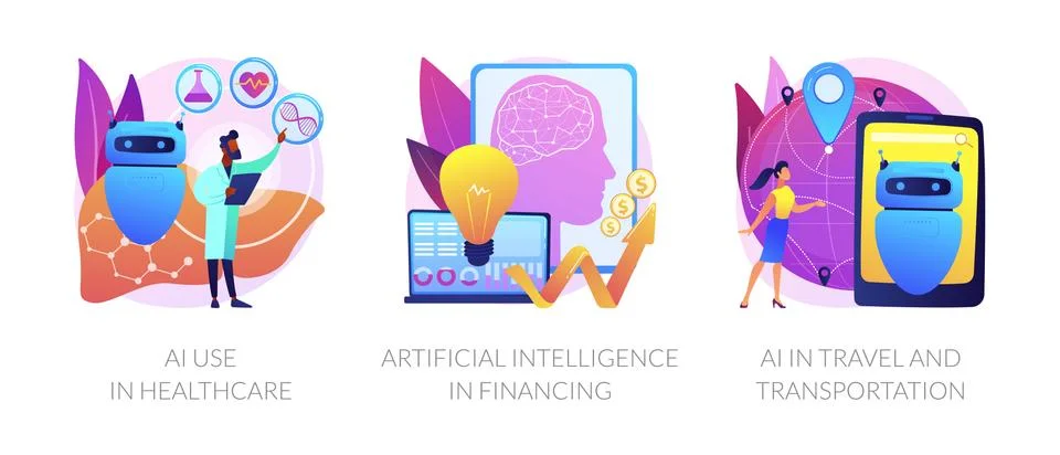 Artificial intelligence implementation vector concept metaphors. Stock Illustration