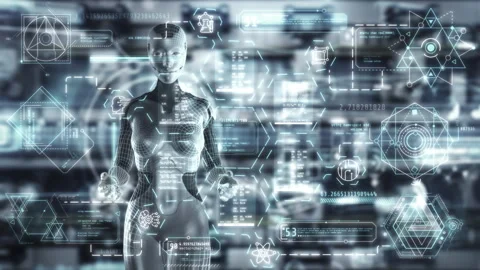 Artificial intelligence implemented in production controls the conveyor Stock Footage 290478569