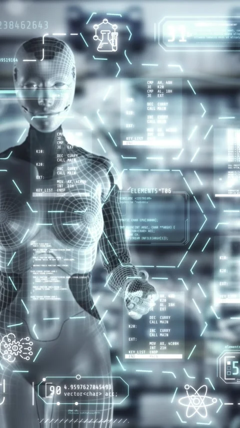 Artificial intelligence implemented in production controls the conveyor Stock Footage 318268937