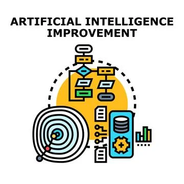 Artificial intelligence improvement optimizing data and algorithms Stock-Illustration