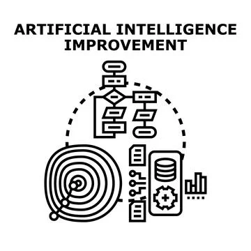 Artificial intelligence improvement optimizing data and algorithms Stock-Illustration