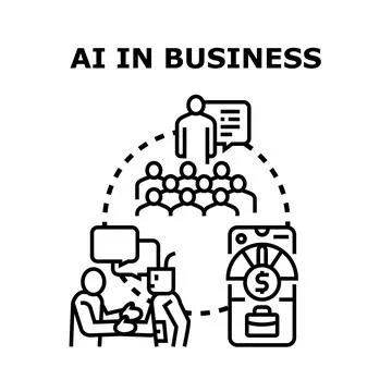 Artificial intelligence improving business development and workflow managemen Stock Illustration
