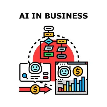 Artificial intelligence improving business process efficiency and growth イラスト素材