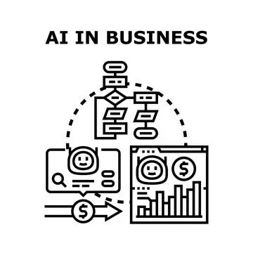 Artificial intelligence improving business process efficiency and growth Illustrazione stock