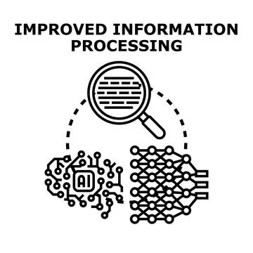 Artificial intelligence improving data processing concept 스톡 일러스트