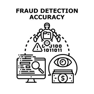 Artificial intelligence improving fraud detection accuracy concept Stock Illustration