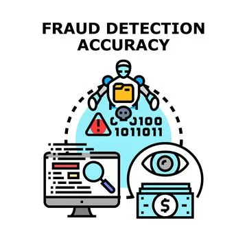 Artificial intelligence improving fraud detection accuracy concept Stock Illustration