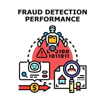 Artificial intelligence improving online fraud detection performance Stock Illustration