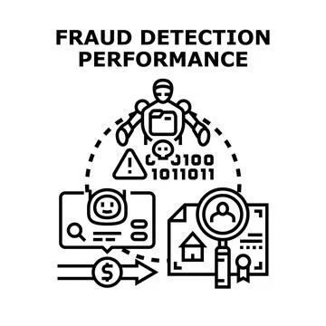 Artificial intelligence improving online fraud detection performance Stock Illustration