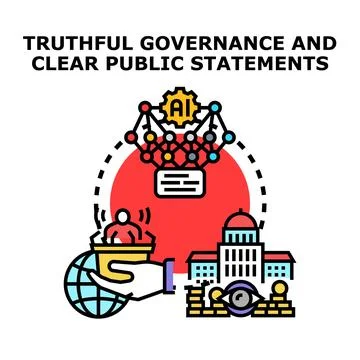 Artificial intelligence improving public governance and transparency 스톡 일러스트