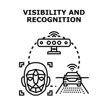 Artificial intelligence improving recognition and self driving car Stock Illustration