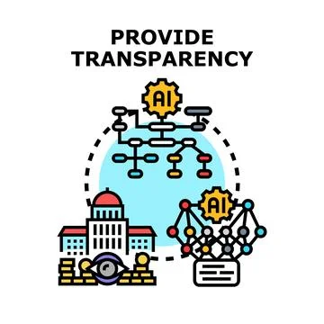 Artificial intelligence improving transparency and trust concept Stock Illustration