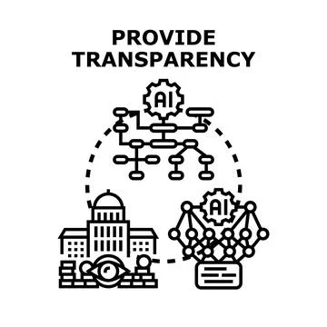 Artificial intelligence improving transparency and trust concept Stock Illustration