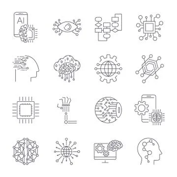 Artificial Intelligence, industry, integration, iot, industrial business, web 스톡 일러스트