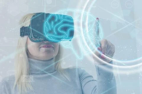 Artificial intelligence industry integration iot industrial business web Stock Photos
